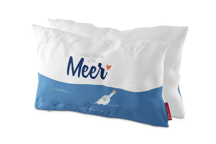 396824 Geschenk für Dich maritimes Deko Kissen Liebe Grüße vom Meer Kuschelkissen, 4027268301935