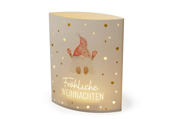 629173 Geschenk für Dich weihnachtliches Poesilicht mit Aufschrift Fröhliche Weihnachten Weihnachtswichtel
