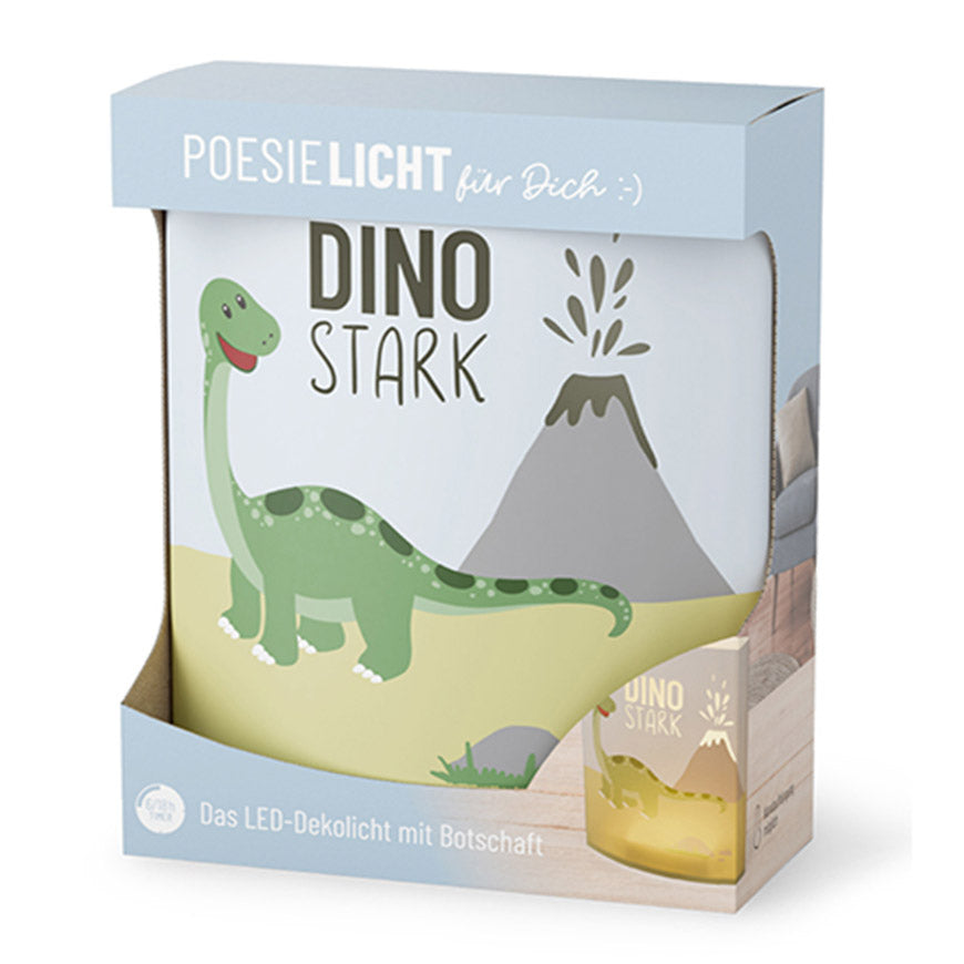 629381 - 2 Geschenk für Dich Poesielicht Dino Stark, Nachtlicht mit Dino Motiv, Kindernachtlicht