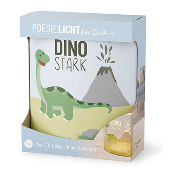 629381 - 2 Geschenk für Dich Poesielicht Dino Stark, Nachtlicht mit Dino Motiv, Kindernachtlicht