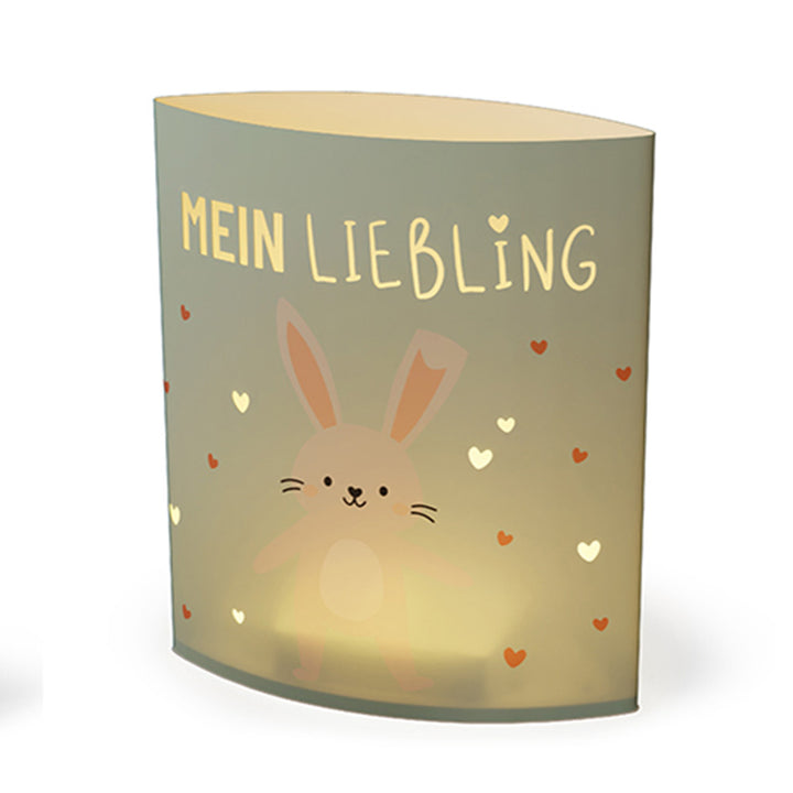 629382 - 1 Geschenk für Dich Poesielicht Mein Liebling, Nachtlicht mit süßen Hasen Motiv, Kindernachtlicht