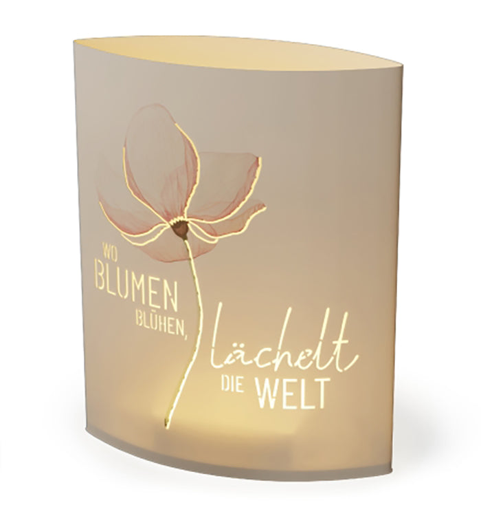 629593-1, LED Poesielicht Nachtlicht Wo Blumen blühen, lächelt die Welt von Geschenk für Dich, 4027268334964