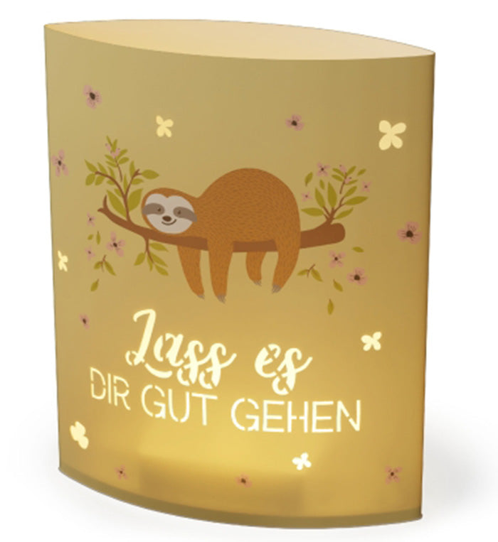 629677 LED Poesielicht Nachtlicht Lass es Dir gut gehen mit Faultier von Geschenk für Dich, 4027268334926
