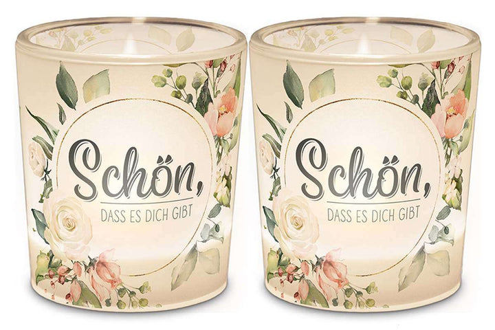 640661 Windlicht mit Botschaft Schön, dass es Dich gibt von Geschenk für Dich, 4027268270941