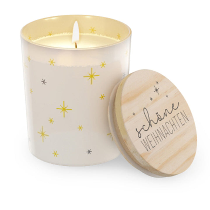 651196-1 Weihnachtliche Duftkerze Schöne Weihnachten mit Vanilleduft von Geschenk für Dich, 4027268334186