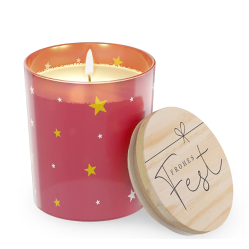 651198-1 Weihnachtliche Duftkerze Frohes Fest mit Vanilleduft von Geschenk für Dich, 4027268334209