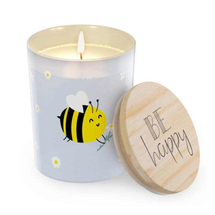 651589 Geschenk für Dich Dufkerze im Windlichtglas mit Spruch Be happy, 4027268334223