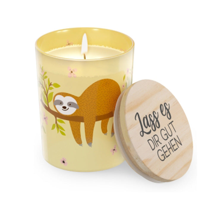 651677 Geschenk für Dich Duftkerze Lass es Dir gut gehen mit Faultier Motiv, 4027268334124