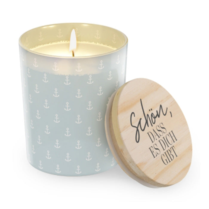 651841 Geschenk für Dich Ocean Duftkerze mit Spruch Scön, dass es Dich gibt, 4027268333974