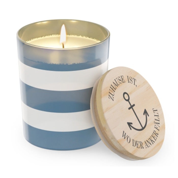 651844 Geschenk für Dich Ocean Duftkerze mit Spruch Zuhause ist, wo der Anker fällt, 4027268334001