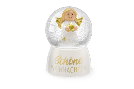 Geschenk für Dich Glitzerkugel Schöne Weihnachten mit Engel, Schneekugel