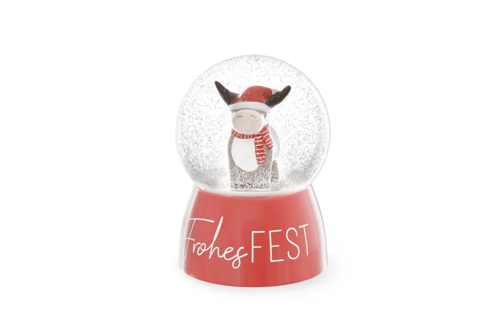 700175 Geschenk fürDich Glitzerkugel Frohes Fest, Schneekugel mit Elch, 4027268335763