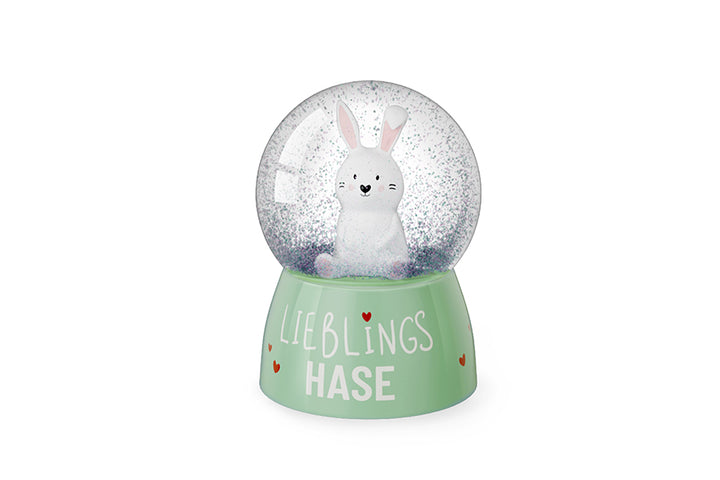 700382 Geschenk für Dich Glitzerkugel Lieblings Hase, Schneekugel