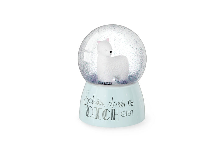 700673 Geschenk für Dich Glitzerkugel Schön, dass es Dich gibt, Schneekugel mit Alpaka Lama, 4027268339945