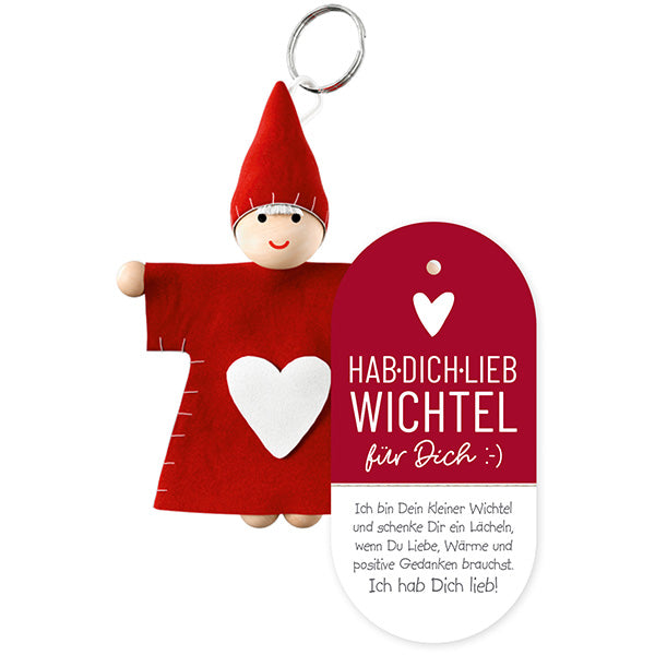 710211-1 Gechenk für Dich Hab Dich lieb Wichtel, Glücksbringer, Schlüsselanhänger