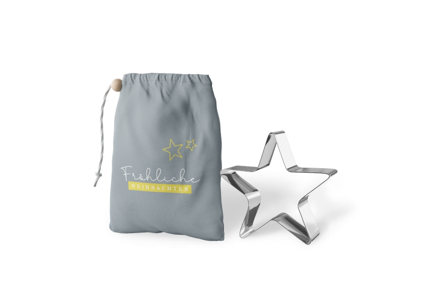 800195 Geschenk für Dich Keksform Stern Fröhliche Weihnachten, Ausstecher, Keksaustecher, Ausstechform