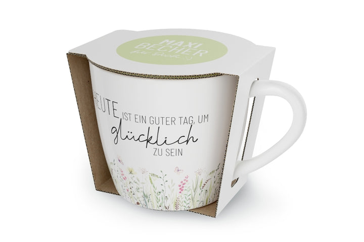 910592 Maxi-Becher “Heute ist ein guter Tag, um glücklich zu sein” ist ein Geschenk, 4027268335275