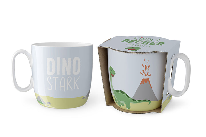 940381 Geschenk für Dich Kinder Becher Dino stark, Kindertasse mit Dinosaurier