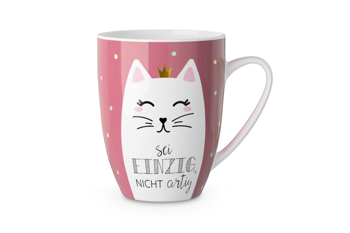 950581, Becher “Sei einzig, nicht artig” von Geschenk für Dich, Tasse mit Katze, 4027268335411