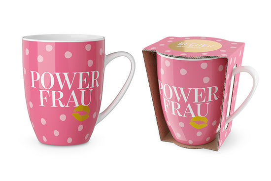 950712 Geschenk für Dich rosa Becher Tasse Power Frau Powerfrau