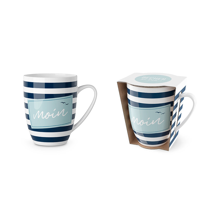 950842 Maritimer Becher Tasse Moin Glück Ahoi
