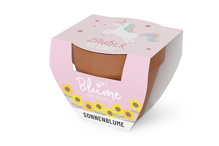 980331 Geschnek für Dich Sonnenblume im Topf, Einhorn Zauberblume, Geschenkidee