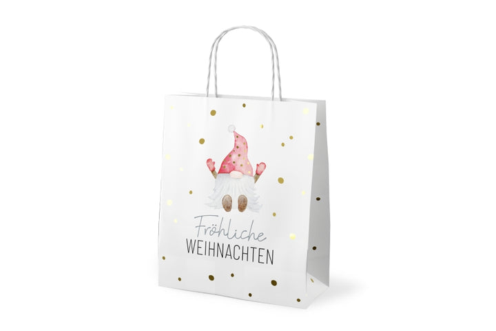 991173 Geschenk für Dich Geschenktüte mit Wichtel und Schriftzug Fröhliche Weihnachten, 4027268334827