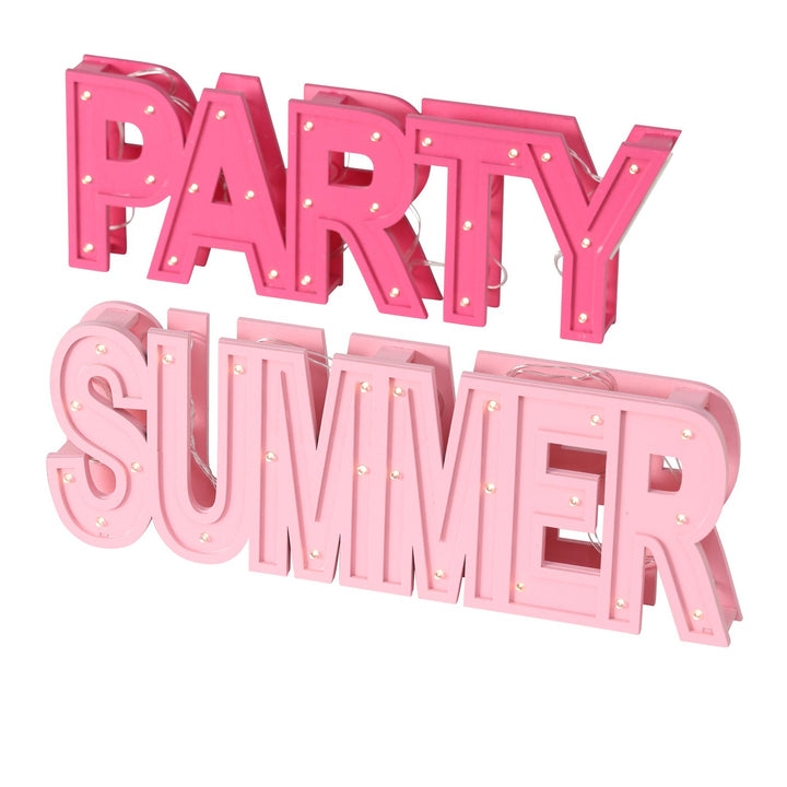 Boltze LED Aufsteller Schriftzug Summer Party rosa pink, 1020669, 4020607725270